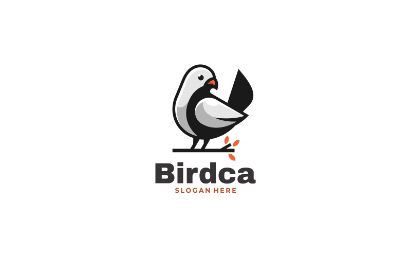 Vektorové logo pták jednoduchý maskot