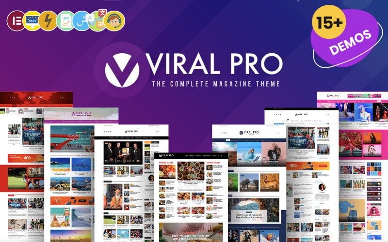 Viral Pro - 现代和创意报纸杂志、博客和新闻 WordPress 主题