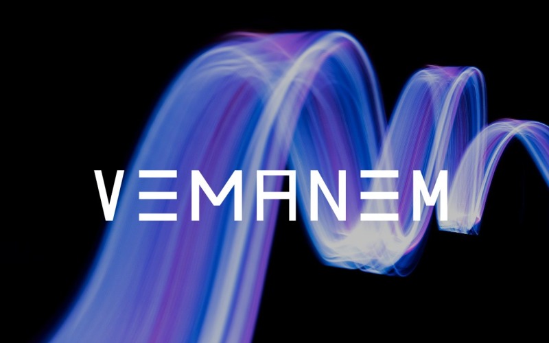Vemanem - Широкий расширенный шрифт для логотипа