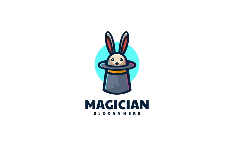 Logo mascotte semplice mago