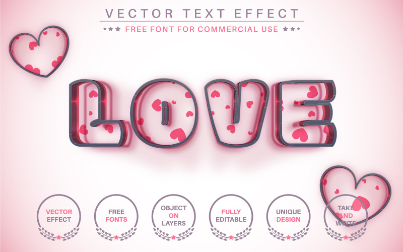 Love Dark - Editable Text Effect, Font Style, Graphics Illustration