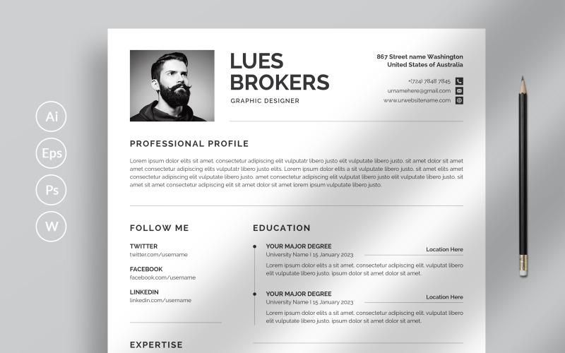 Lues Clean Resume/CV Template