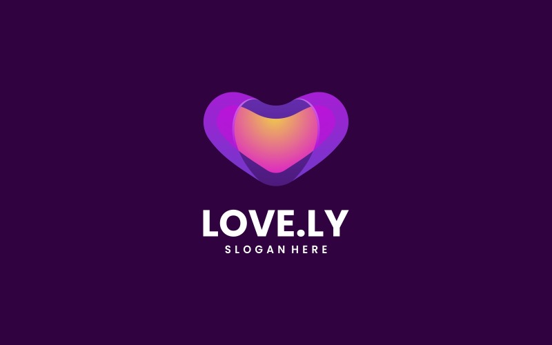 Miłość Gradient Kolorowe Logo Design