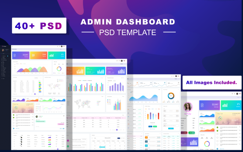 PSD шаблон современной и роскошной панели администратора
