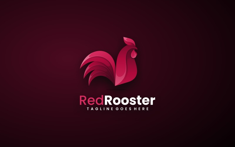 Röd Tupp Gradient Logotyp