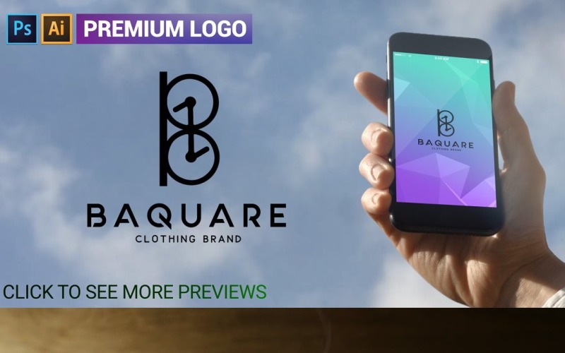 BAQUARE Premium B bokstavslogotypmall