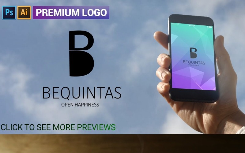 BEQUINTAS Premium-B-Buchstaben-Logo-Vorlage