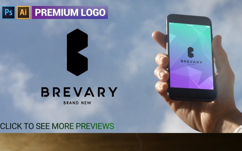 BREVARY Premium B bokstavslogotypmall