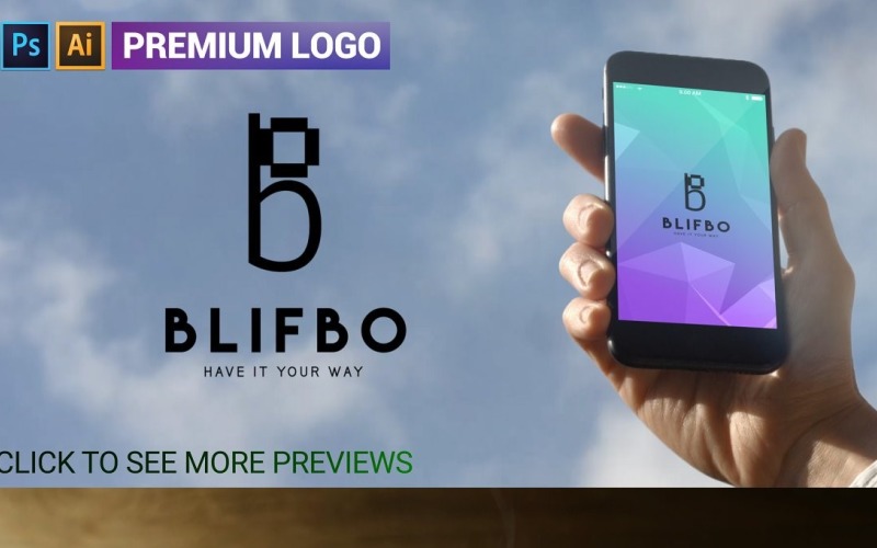 Шаблон логотипа BLIFBO Premium B Letter