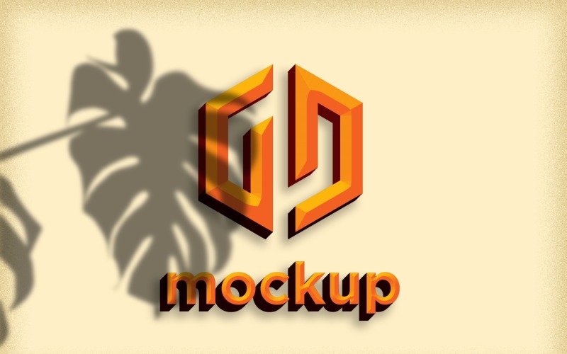 Geprägtes Logo Mockup mit realistischen Blatteffekten