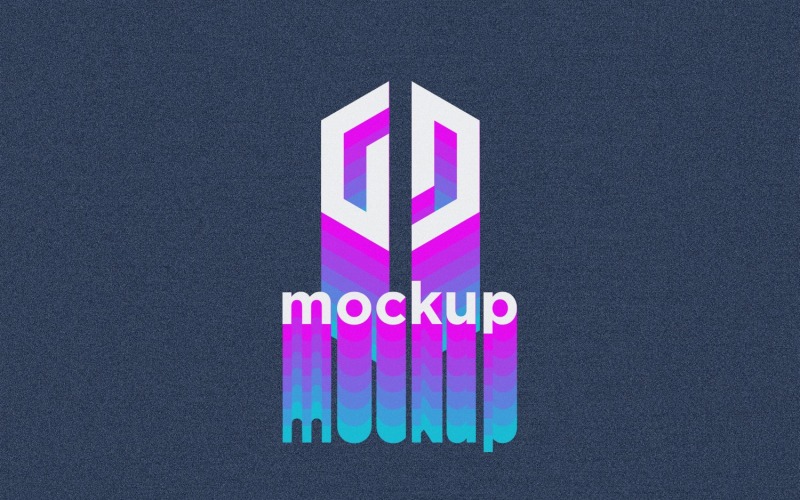 Mockup logo multicolore con ombre realistiche
