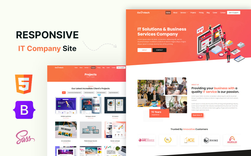 Oxentech - Web Design and Development Agency HTML5 Website Template