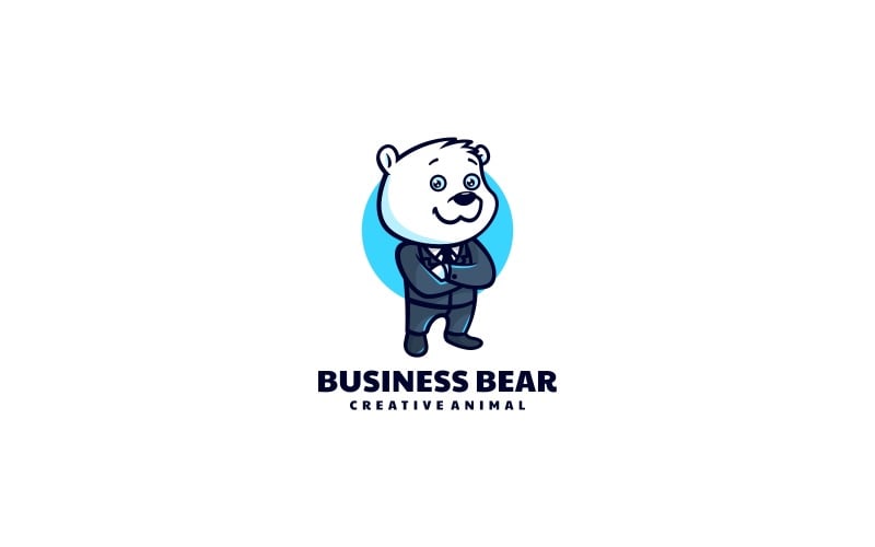 Business Bear Cartoon Logo