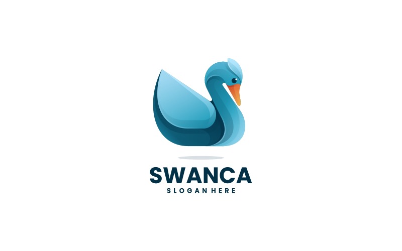 Design del logo a colori sfumati cigno