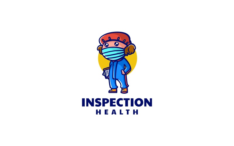 Inspectie Gezondheid Cartoon Logo