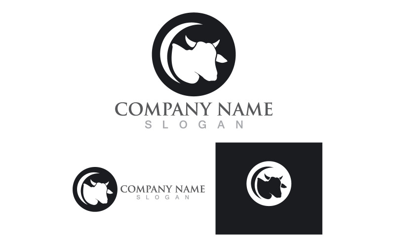 Modèle de tête de vache Logo Vector V2