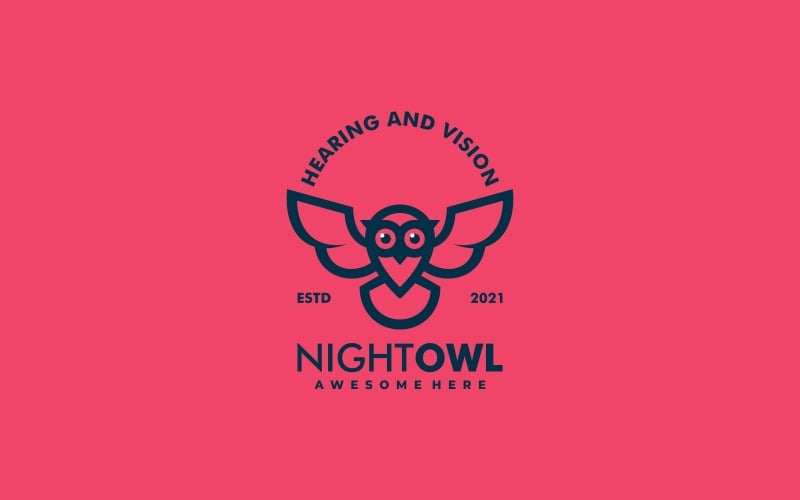 Night Owl Vintage logotyp stil