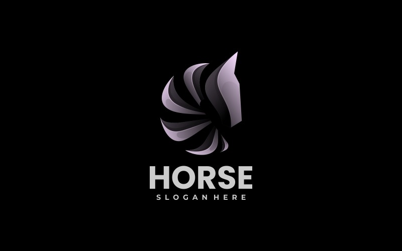 Style de logo dégradé de cheval vectoriel