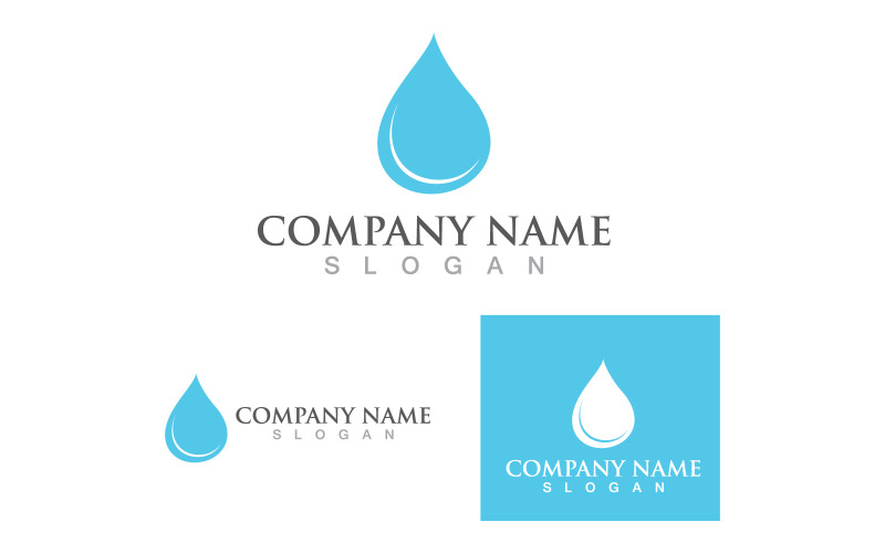 Logo della natura di Waterdrop e vettore di simbolo V6