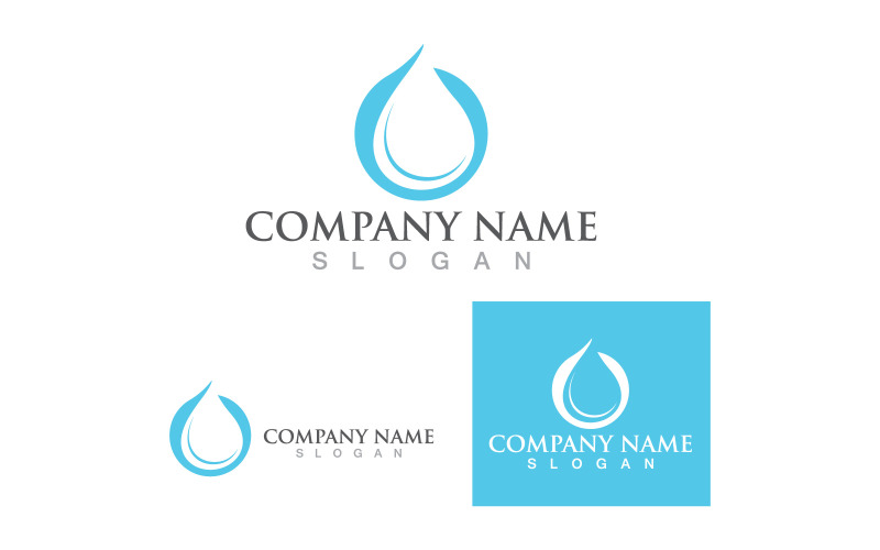 Waterdrop Nature Logo E Símbolo Vector V1