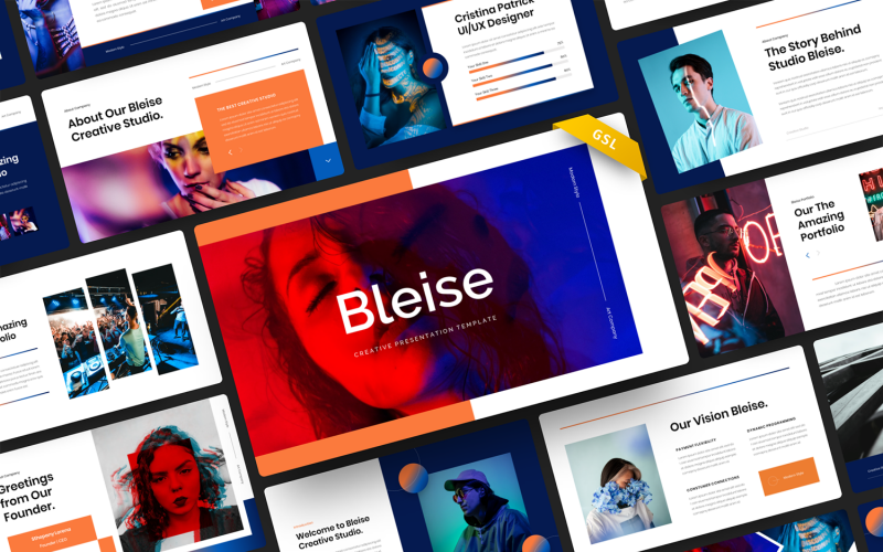 Bleise - Creatieve Google Slide-sjabloon