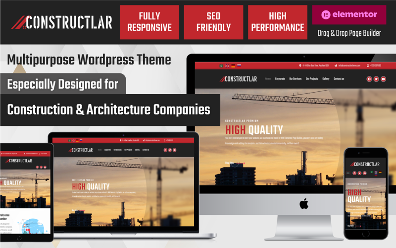 Constructlar - багатоцільова будівельна й архітектурна тема Wordpress