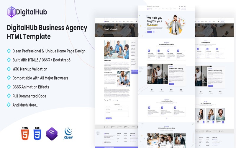 DigitalHub - 商业机构 HTML 模板