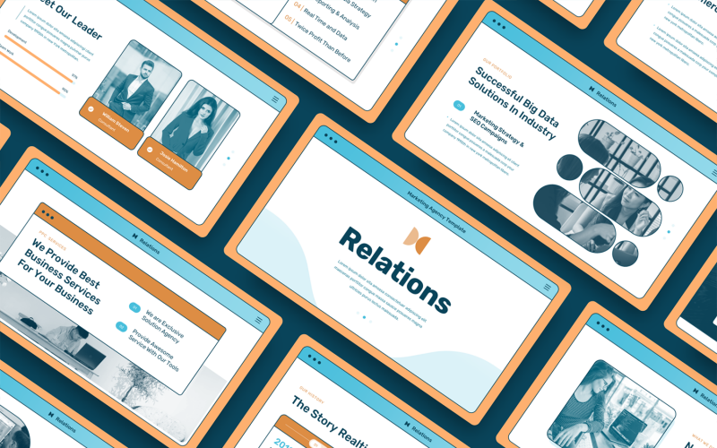 Relaciones - Plantilla de diapositiva de Google de marketing creativo