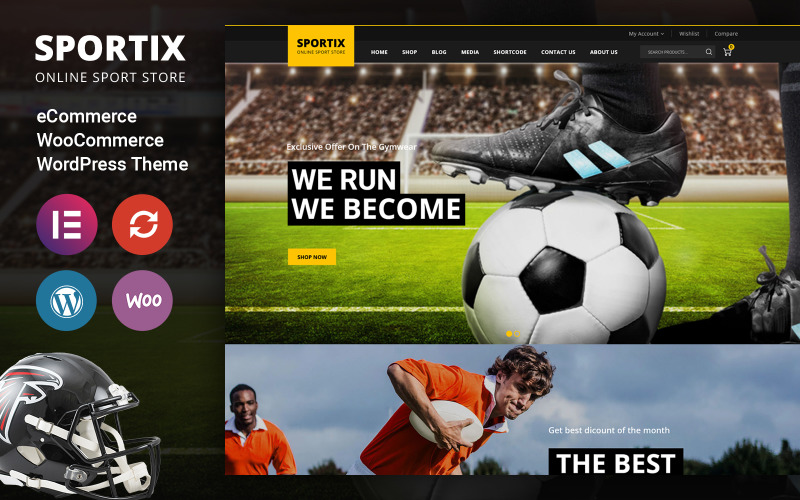 Sportix — motyw Woocommerce dla sklepu sportowego