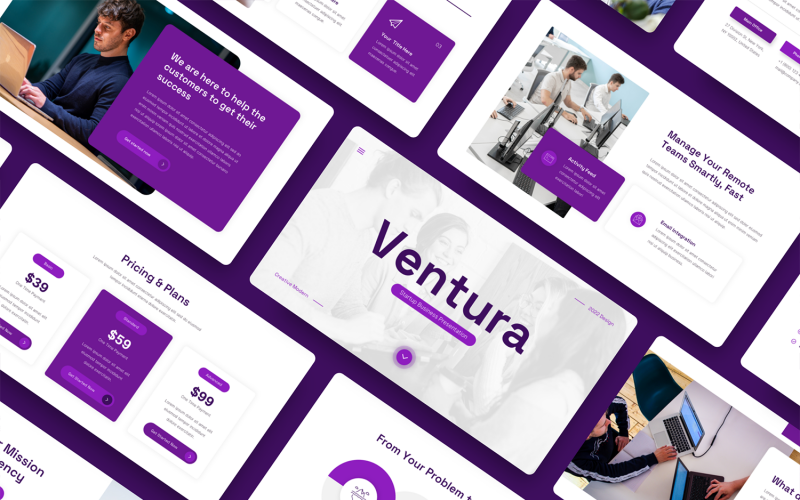 Ventura - Шаблон слайда для стартапа Google