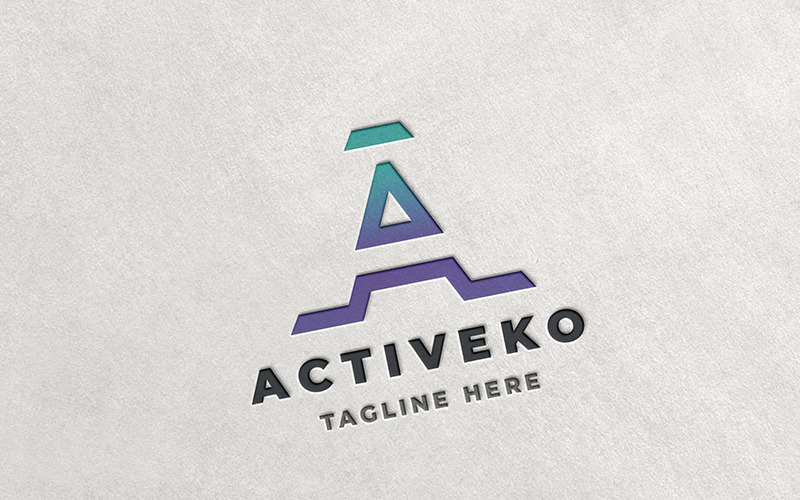 Logotipo profesional de la letra A de Activeko