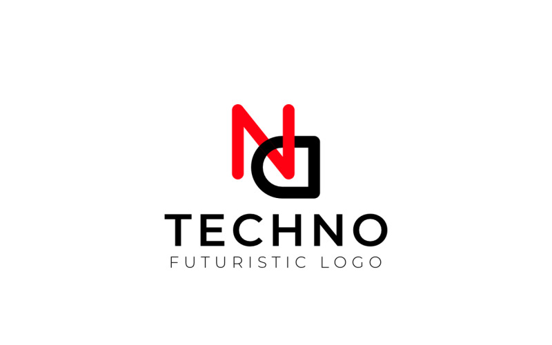 Monogramme DN Lettre Typographie logo