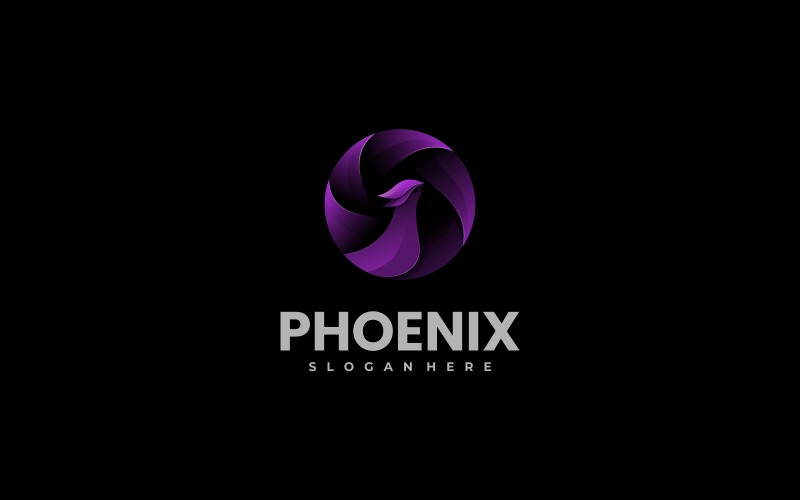 Création de logo coloré dégradé de vecteur Phoenix