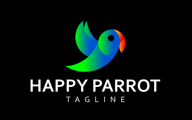 Logo di design personalizzato pappagallo felice