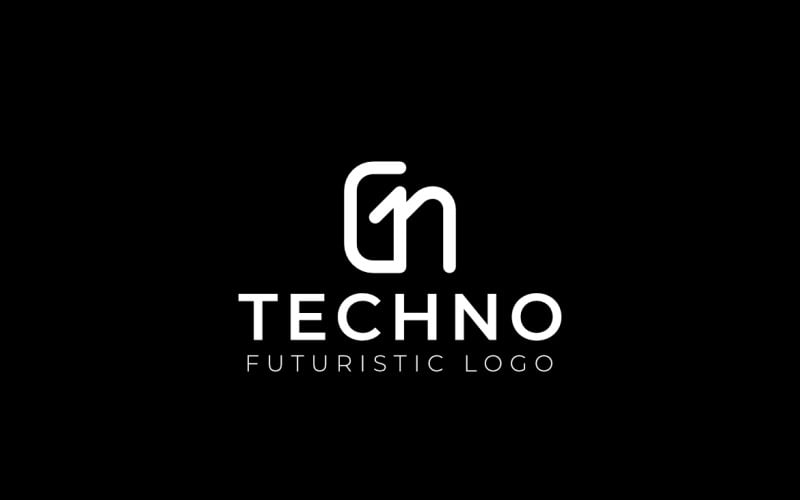 Logotipo de tipografía de monograma GN