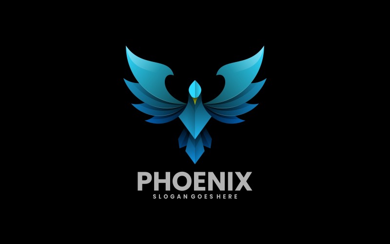 Vector Phoenix Bird Gradiënt Logo-stijl