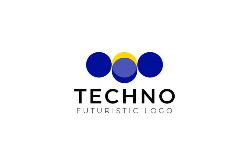 Logo plat cercle bleu jaune