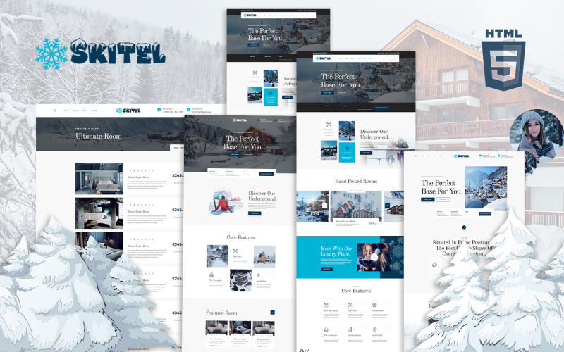 Skitel Kayak ve Snowboard Oteli HTML5 Şablonu