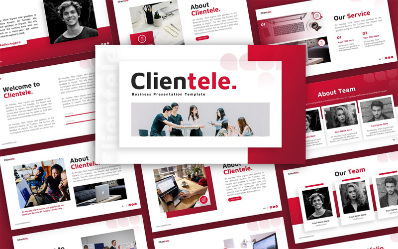 Clientele Business Многоцелевой шаблон презентации PowerPoint