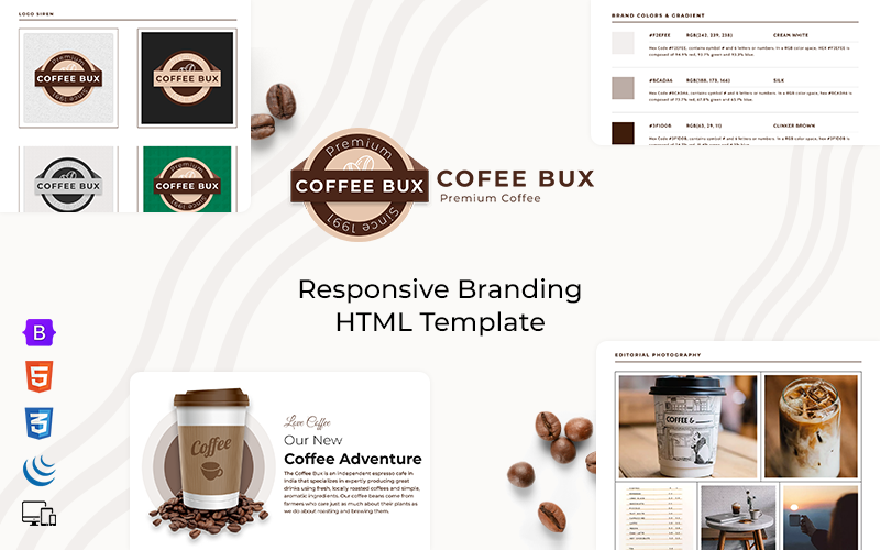 Coffee Bux - 响应式品牌 HTML 模板