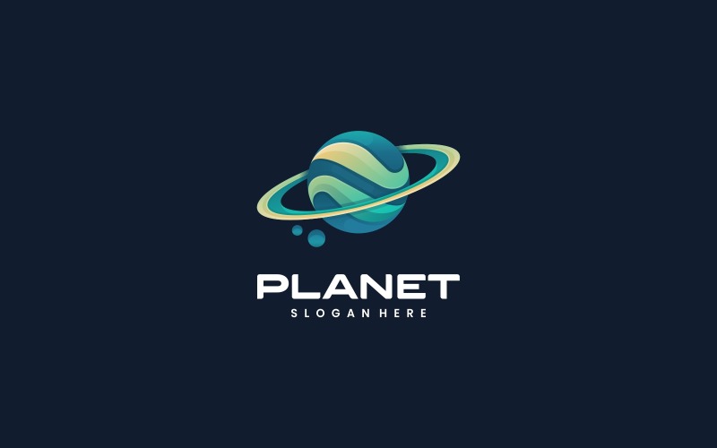 Estilo do logotipo de gradiente do planeta