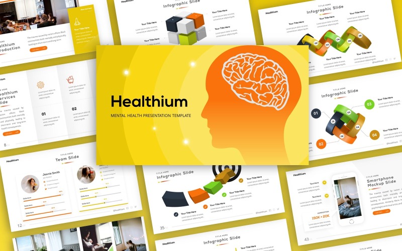 Healthium - Modello PowerPoint multiuso di salute mentale
