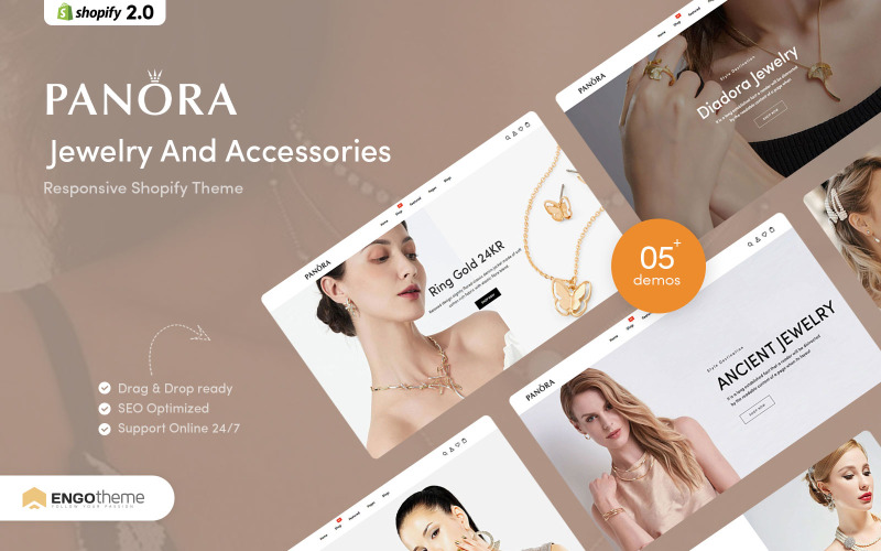Panora - Адаптивна тема Shopify, ювелірні вироби та аксесуари