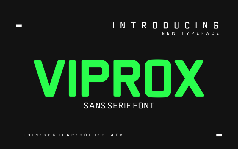 Viprox è un carattere tipografico di visualizzazione forte ed elegante