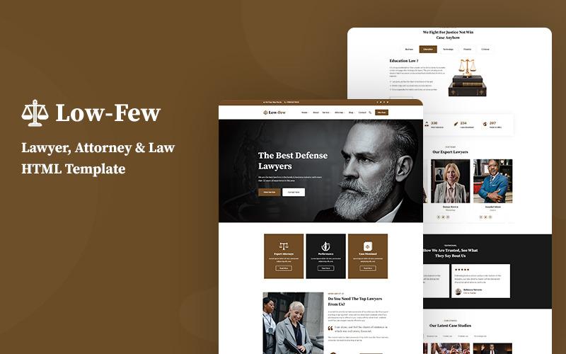Lowfew – Modèle de site Web pour avocat, avocat et cabinet d'avocats