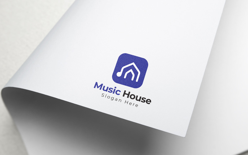 Plantilla de diseño de logotipo de casa de música