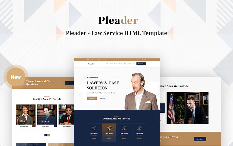 Pleader – šablona webových stránek právní služby