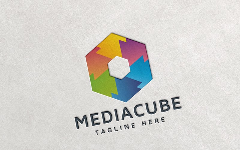 Professionell Media Cube-logotyp