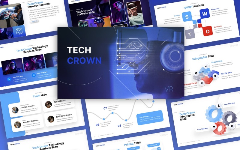 Tech Crown - Technologia wielofunkcyjna Szablony prezentacji PowerPoint