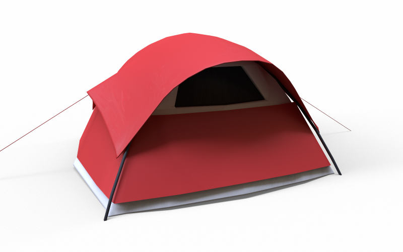 Barraca de acampamento modelo 3D low-poly